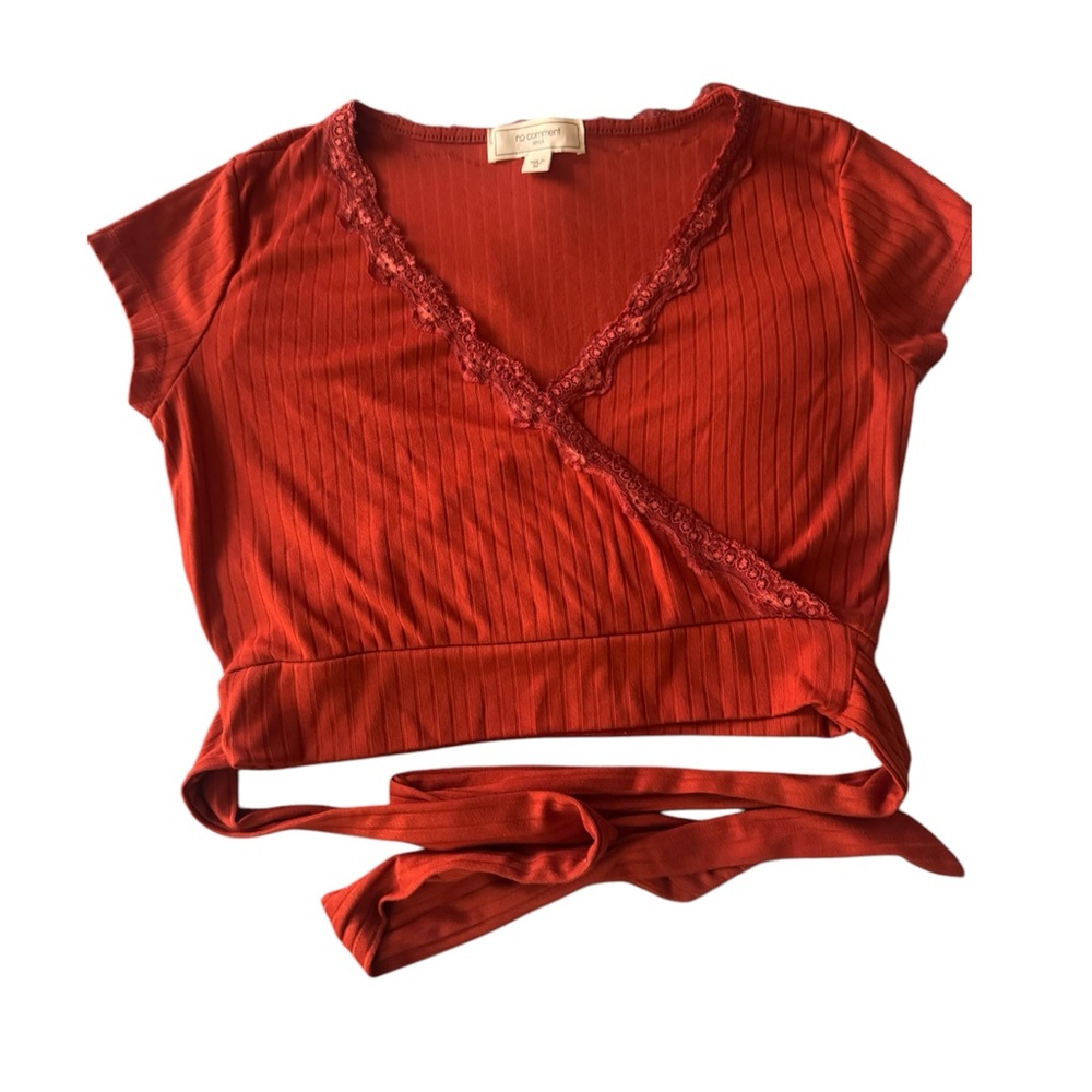 Red Wrap Crop Top
